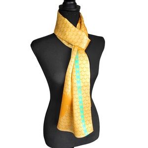 Bee hive silk scarf, bandana silk scarves Neckerchief Bag Scarf Head Scarf Wrap